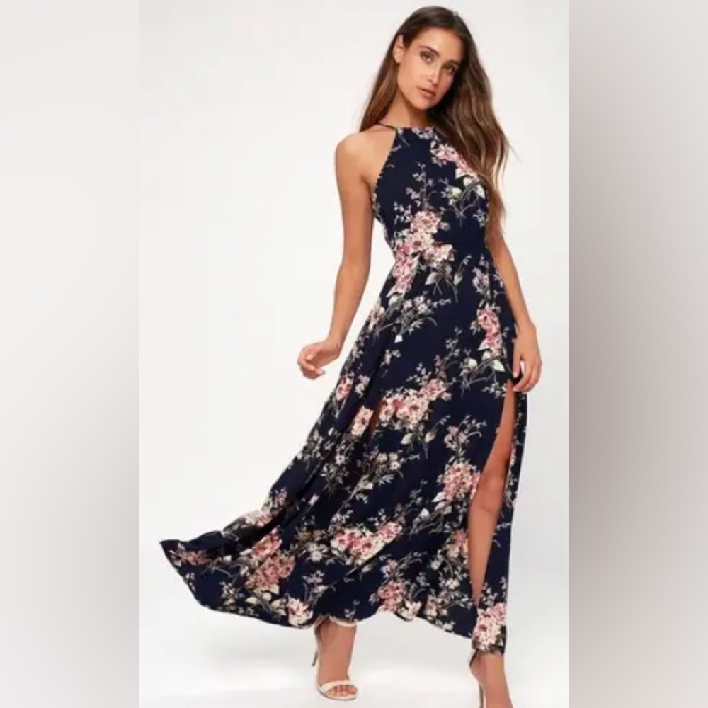 Floral Halter Maxi Dress